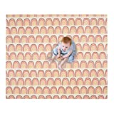 JumpOff Jo – Large Waterproof Foam Padded Play Mat for Infants, Babies, Toddlers, 8+ Months, for Play & Tummy Time, Foldable, 70 in. x 59 in, Double-Sided Design: Elephant & Rainbow