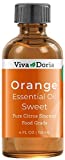 Viva Doria 100% Pure Sweet Orange Essential Oil, Undiluted, Food Grade, USA Orange Oil, 118 mL (4 Fl Oz) 