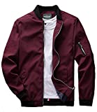 sandbank Men's Slim Fit Lightweight Softshell Flight Bomber Jacket Coat (US M = Asian Tag 3XL, Wine Red #2)