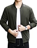 Lentta Men's Slim Fit Lightweight Softshell Bomber Jacket Coat Fall Jackets for Men (Large, Army Green 001)