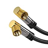CableDirect  SAT Cable, coaxial Cable, Satellite Cable, 90 connectors  TV Cable, Multi-Layer Shielding, Break-Proof Metal F connectors  6ft (HDTV, Radio, DVB-T, DVB-C, DVB-S, DVB-S2)