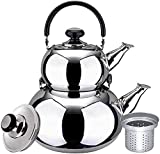 Turkish Double Tea Pot Kettle Water Boiler with Strainer Samovar Style (1 and 3 Liter)