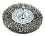 Forney 72740 Wire Wheel Brush, Fine Crimped with 1/4-Inch Hex Shank, 4-Inch-by-.008-Inch