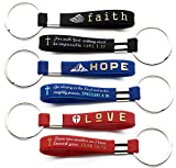 Inkstone (12-pack) Faith Hope Love Christian Keychains with Bible Verses - Wholesale Bulk Pack of 1 Dozen Silicone Rubber Key Chains for Religious Gifts Party Favors Church Supplies