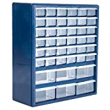 Plastic Storage Drawers – 42 Compartment Organizer – Desktop or Wall Mount Container for Hardware, Parts, Crafts, Beads, or Tools by Stalwart, 10 Targets