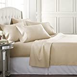 Danjor Linens Queen Size Bed Sheets Set - 1800 Series 6 Piece Bedding Sheet & Pillowcases Sets w/ Deep Pockets - Fade Resistant & Machine Washable - Cream