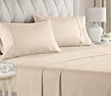 Queen Size Sheet Set - 4 Piece Set - Hotel Luxury Bed Sheets - Extra Soft - Deep Pockets - Easy Fit - Breathable & Cooling - Wrinkle Free - Comfy – Cream Bed Sheets - Queens Sheets (Queen, Cream)