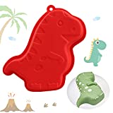 YISUYA Dinosaur Cake Pan, 3D Dinosaur Shape Baking Pan, Silicone Novelty Cake Pan, Dinosaur Cake Molds, Birthday Cake Pan, Cake Pan for Wedding Anniversary Party, Dinosaur Cake Molds for Baking (Red)