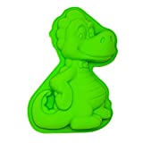 KeepingcooX Kids 3D Birthday Cake Pan - Dinosaur Shaped Small Birthday Cake Mold | Novelty Silicone Cake Pan for Kids | Premium Food-grade Silicone Baking Mold Tray | 9.45 x 1.57 x 6.69 Inches