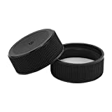 North Mountain Supply 28mm Black Plastic Screw Caps With F217 Foam Liner - Pack of 15 Leak Proof Lids