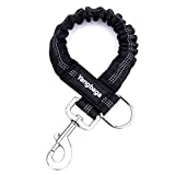 Yangbaga Dog Leash Extender, Shock Absorber Bungee Leash Attachment, Durable Nylon Dog Tie Out Leash Extension with Stainless Steel Swivel Clips (Black, 17''-23)
