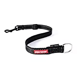 EzyDog Soft Touch Dog Leash Adjustable Extension - Ranges from 14 to 24 Inches and Reflective for Nighttime Safety - Strong Metal Attachment Points for Superior Strength and Comfort (Black)