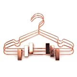 10Pack Koobay 13" Rose Copper Gold Shiny Metal Wire Top Clothes Hangers With Clips for Shirts Coat Storage & Display
