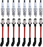 LUFT MEISTER 41-962 Spark Plugs 8 pcs +48322 10.2MM Spark Plug Wires 8 pcs Compatible with Buick,Cadillac CTS Escalade,Chevrolet Avalanche Corvette Express Silverado Monte Tahoe,GMC Envoy Savana
