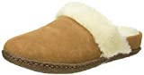 SOREL Women's Nakiska Slide II Slipper — Camel Brown, Natural — Indoor & Outdoor — Suede & Faux Fur — Size 9