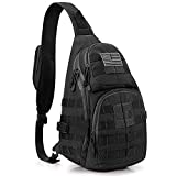 G4Free Tactical EDC Sling Backpack, Military Rover Shoulder Sling Bag Pack with Pistol Holster for Concealed Carry