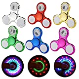 SCIONE LED Fidget Spinners 6 Pack,Light up Fidget Spinner Toys,Hand Fidget Spinner Packs for Kids-ADHD Anxiety Toys Stress Relief Reducer