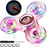 Nuanchu LED Fidget Spinner, Light Up Fidget Spinners, Crystal Hand Fidget Spinners ADHD Anxiety Stress Relief Reducer Toys for Kids and Adults, 1 Pack