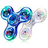 FIGROL Fidget Spinner, 2 Pack LED Light Up Fidget Toys Crystal Finger Toy Hand Fidget Spinners-Kids for Reducing Boredom ADHD, Anxiety(Blue& White)