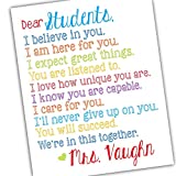 TEACHER GIFT - Dear Students - Teacher's Note to Students - PERSONALIZED Classroom Art - UNFRAMED Poster 5x7" 8x10" 11x14" 16x20" 24x36"