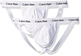 Calvin Klein Men's Underwear 2 Pack Cotton Stretch Jock Straps, White, Large
