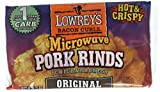 Lowreys Bacon Curls, microwave Pork Rinds Variety Combo, Original & Hot & Spicy, 1.75 Oz (Pack of 6)