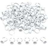 100PCS Disposable Plastic Nail Art Tattoo Glue Pallet Holder Eyelash Extension Rings Adhesive Pigment Holders Ink Cup Rings Makeup Application Tools