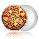 304 Stainless Steel Pizza Pan 2 Pack, 6 Inch Meat Chicken Beef Hot Dog Baking Pan for Meal Prep Individual Size