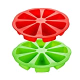 2-piece baking mold triangle 8-cavity silicone part cake mold soap mold pizza slice scones pan (red and green)