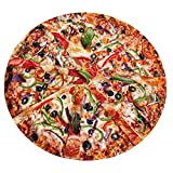 AONFRE Pizza Blanket Vivid Ham Cheese Pizza Food Blanket Individual Creativity Adult Student Dormitory Bedroom Travel Car Plane Camping Flannel Four Seasons Round Cover Pizza Blanket M60Inch