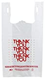 Plastic Bag- 1000 Bags/cs - 'Thank You' White T Shirt Bag 11.5"x 6.5"x 21" 13 mic