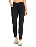 CRZ YOGA Womens 4-Way Stretch Ankle Golf Pants - 7/8 Dress Work Pants Pockets Athletic Yoga Travel Casual Lounge Workout Black Small