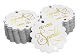Inkdotpot Gold Foil Paper Hang Tags Let Love Sparkle Wedding Favor Tags 100 Pieces
