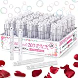 200 Pack Mini Bubble Wands, White Bubble Stick Toy Bulk for Wedding Supplies, Anniversaries, Valentine's Day Gift, Celebrations, Wedding Send off, Party Favor for Couple, Guests, Kid, Boy and Girl