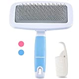 Bepets dog brush Cat Brush for Shedding and Grooming, Pet Grooming Brush Cat Hair Brush Dog Slicker Brush for Small Dogs Cats Kitten Puppy, Dog Brush for Shedding Short Hair (Large Blue)