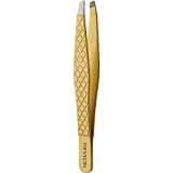 Revlon Gold Series Slant Tip Tweezer, Tips Coated with Diamond Particles for Maximum Gripping Power