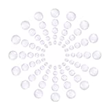 50pcs 10-25mm 5 Sizes Half Round Flat Back Clear Glass Dome Cabochons Crystal Clear Round Cabochon Flat Back Glass Dome Tile for Animal Eye Photo Cameo Pendant Craft Jewelry Making