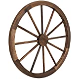 Sunnydaze Decorative Wooden Wagon Wheel - Natural Fir Wood - Rustic Western Indoor and Outdoor Decor - Ideal for Kitchen, Garden, Porch, Patio, Yard and Landscape - 29-Inch - Natural