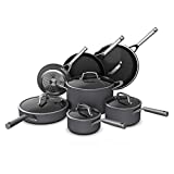 Ninja C39800 Foodi NeverStick Premium 12-Piece Cookware Set, Hard-Anodized, Nonstick, Durable & Oven Safe to 500F, Slate Grey