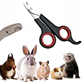 Rabbit Nail Clippers - Professional Pet Nail Clippers Stainless Steel Claw Trimmer Scissors for Small Animal Rabbit Guinea Pig Puppy Ferret Hamsters Chinchilla Sugar Glider Grooming Supplies (Black)