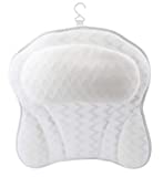 Jucoan 3D Mesh Bath Pillow for Bathtub, Luxury Ergonomic Spa Bathtub Pillow with 6 Strong Suction Cups, Relax Neck, Head, Shoulder and Back Support