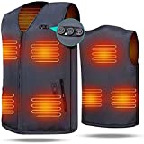 ARRIS Heated Vest 7 Heating Pads Men Women Size Adjustable Electric Heating Clothing for Hiking, Camping, Fishing, Motorcycling with 7.4V Battery …