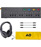 Teenage Engineering OP-Z Wireless Bluetooth Synthesizer Sequencer Bundle with OP-Z PVC Roll Up Bag (Yellow), Samson SR350 Over-Ear Closed-Back Headphones, and Blucoil 3-Pack of 7" Audio Aux Cables
