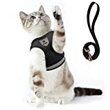 Supet Cat Harness and Leash Set for Walking Cat and Small Dog Harness Soft Mesh Harness Adjustable Cat Vest Harness with Reflective Strap Comfort Fit for Pet Kitten Puppy Rabbit