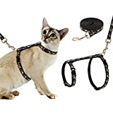 SCIROKKO Cat Harness and Leash Set - Escape Proof Adjustable for Outdoor Walking with Safety Buckle, Moon and Star