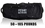 FITSHIT Sandbag for Training Workouts - Heavy Duty - Durable Functional Fitness Weighted Sandbags (Large, Black). {Sand not Included}