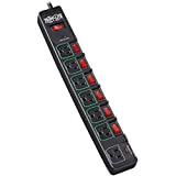 Tripp Lite 7 Outlet (6 Individually Controlled) Surge Protector Power Strip, 6ft Cord, Black, Lifetime Limited Warranty & $25K Insurance (TLP76MSGB)