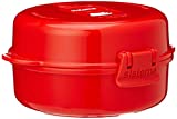 Sistema Microwave Egg Cooker and Poacher with Steam Release Vent, Dishwasher Safe, 9.16-Ounce, Red