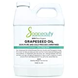 GRAPESEED OIL Cold Pressed Unrefined | 100% Natural Available in Bulk | Carrier for Essential Oils, Face, Skin, Hair Moisturizer, Soap Making | 32 OZ