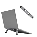 Avankin Laptop Cooling Stand, Aluminum Portable Foldable Ergonomic Notebook Lift Holder for Desk, Table, Compatible with MacBook Air Pro, Dell XPS, HP, Lenovo and More 10-15.6” Laptops – BS103 (Gray)